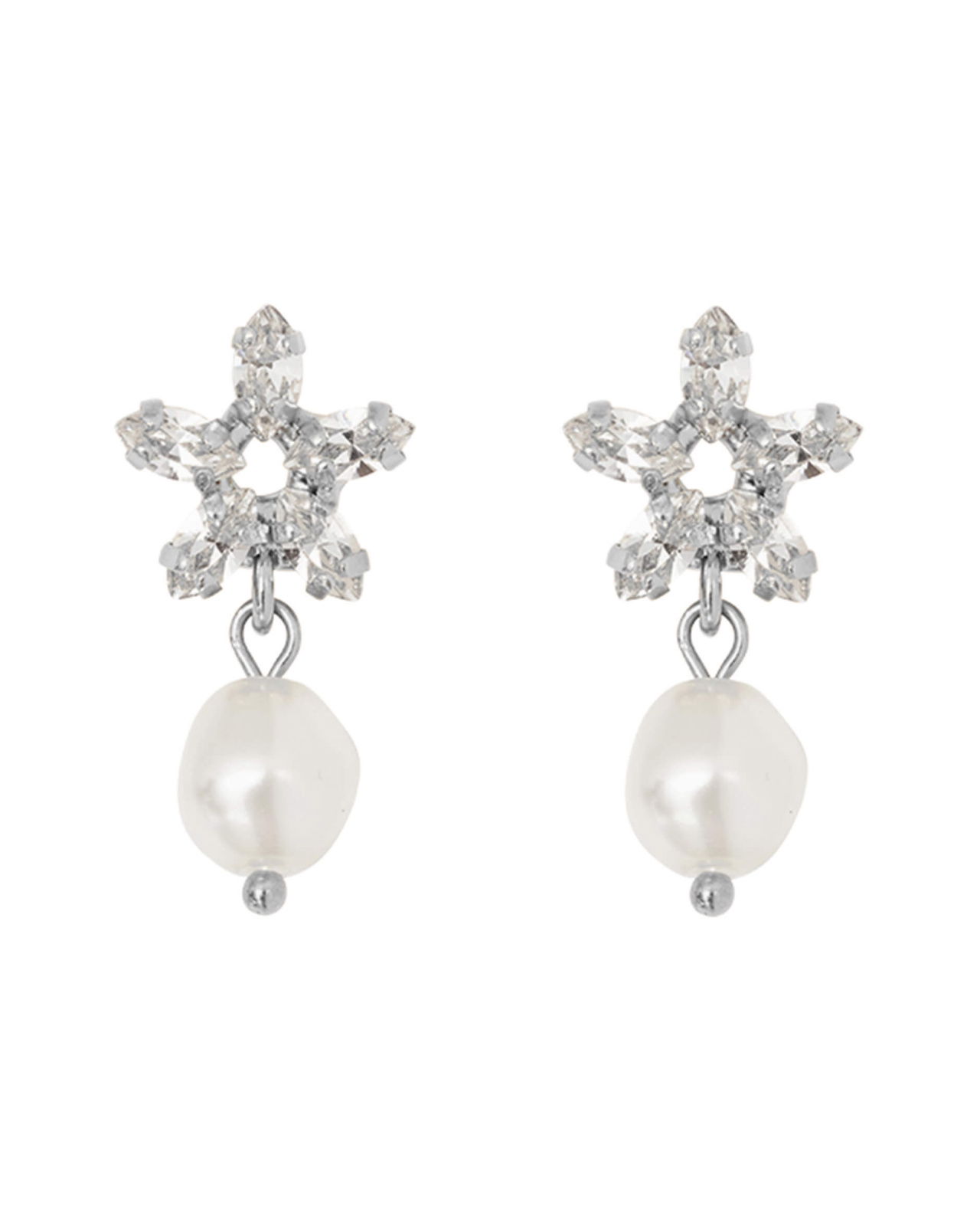 Emmy øreringe pearl/crystal rhodium