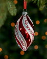 Selena Drop Weihnachtskugel Rot/Silber