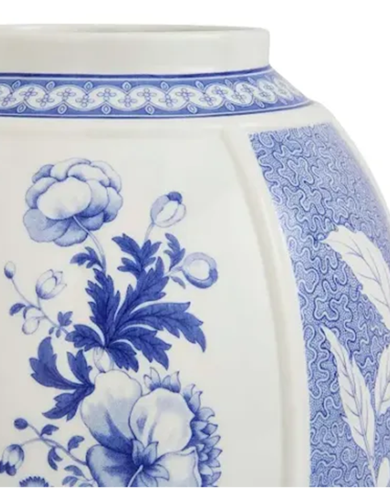 Blue Italian vase British Flowers