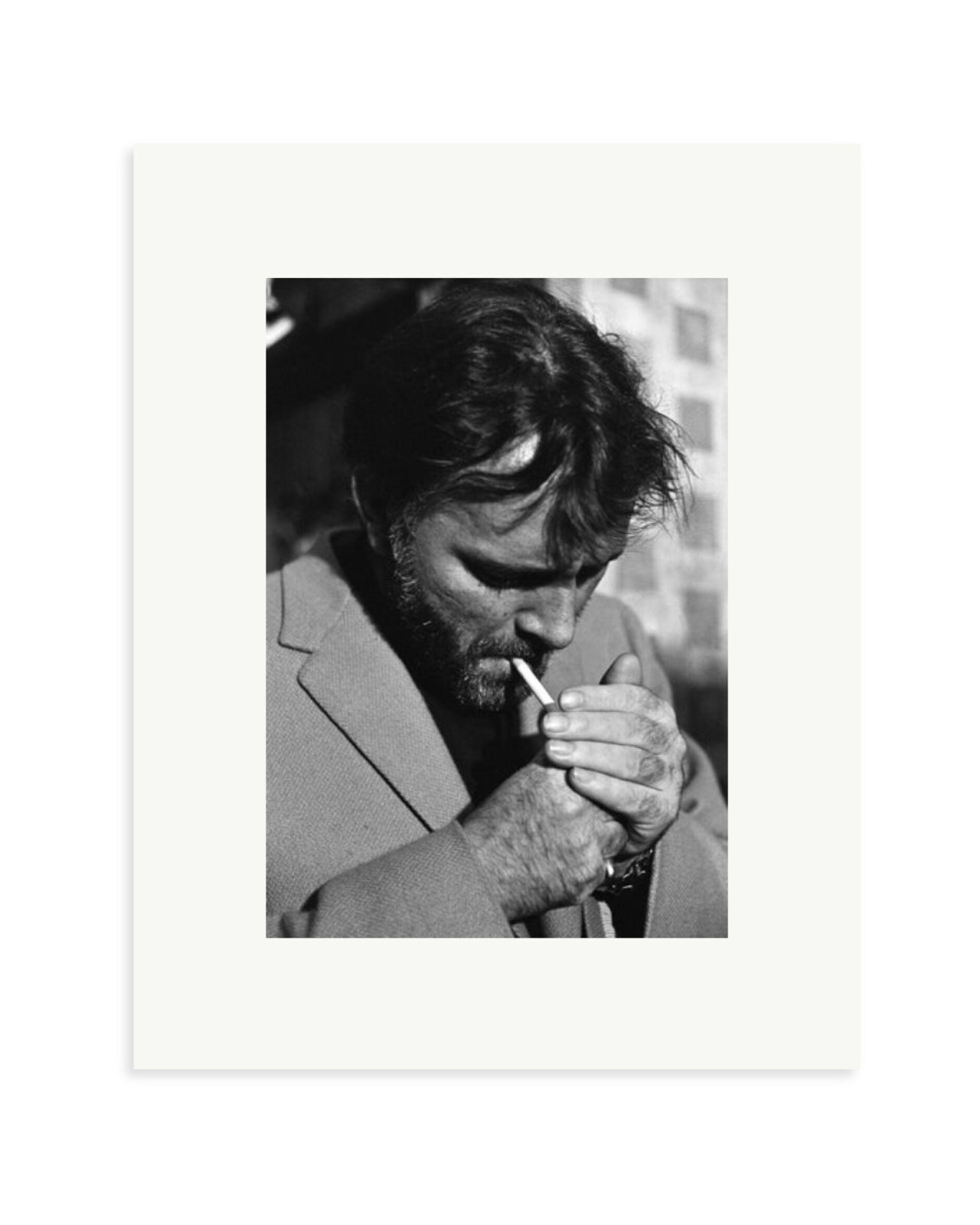 Burton lighting a cigarette Print Only / Small