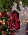 Elena viool kerstboomhanger zwart/rood