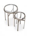 Hoxton Side Table Brushed Steel Set of 2