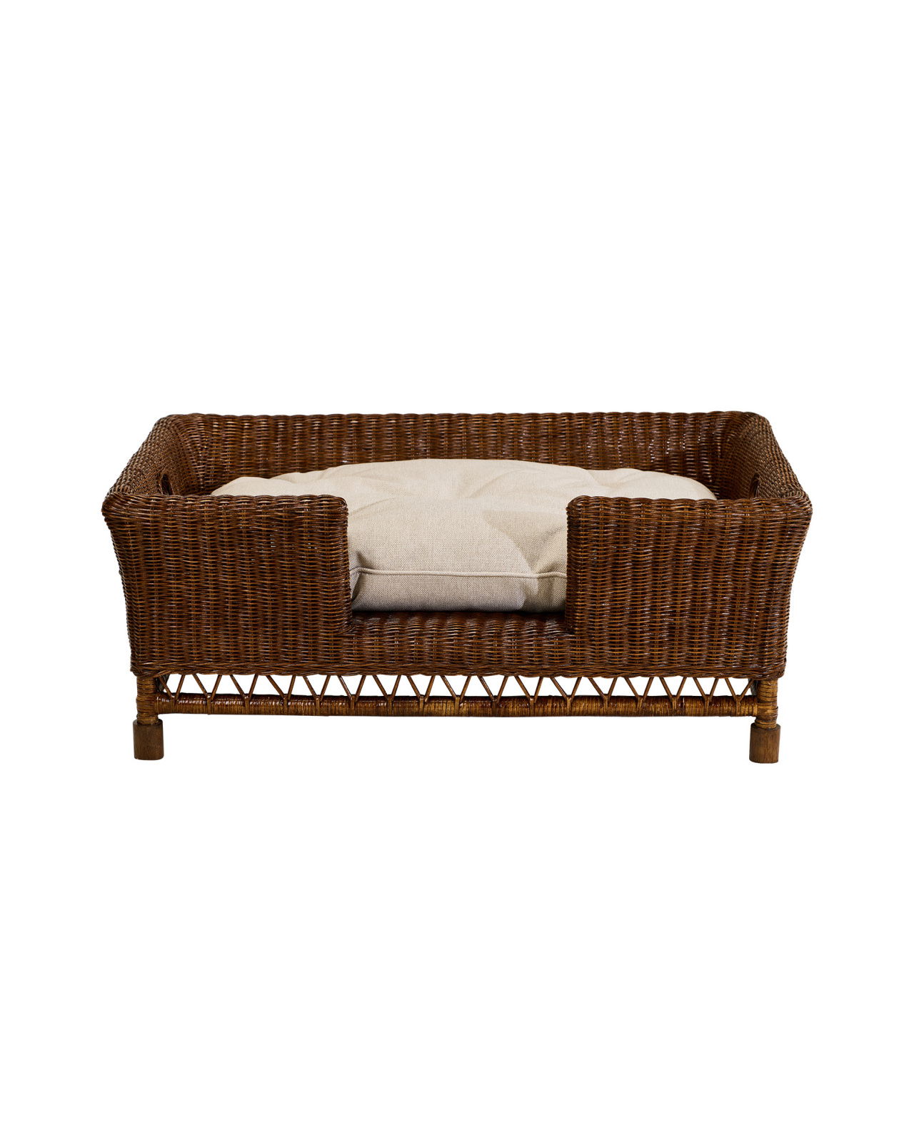 Cognac Hundebett Rattan