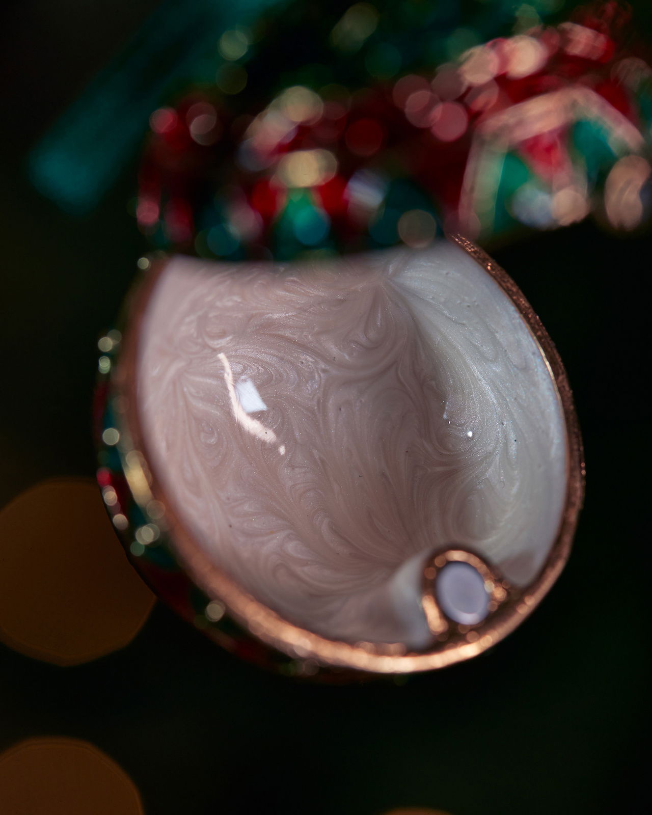 Leonard fabergéägg julgransdekoration grön/röd