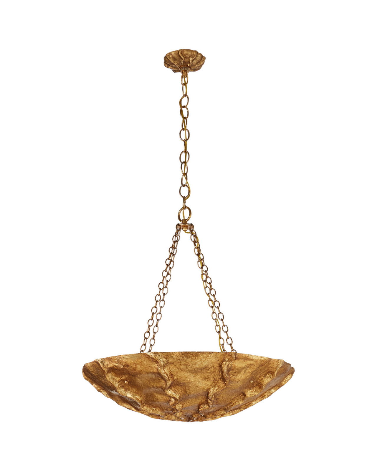 Benit Medium Sculpted Pendant Gild and Gilded Plaster