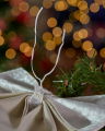 Bianca Bow Christmas Decoration White