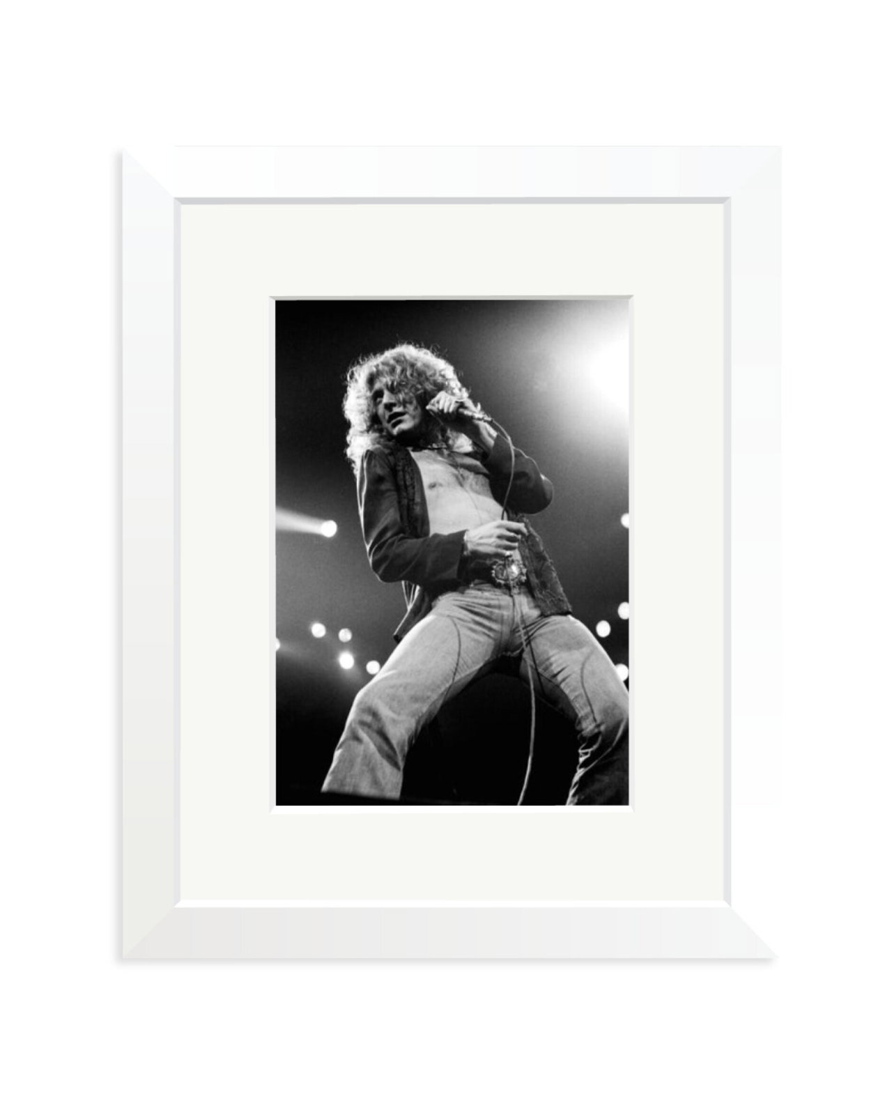 Robert Plant of Led Zeppelin 1977 White / Small