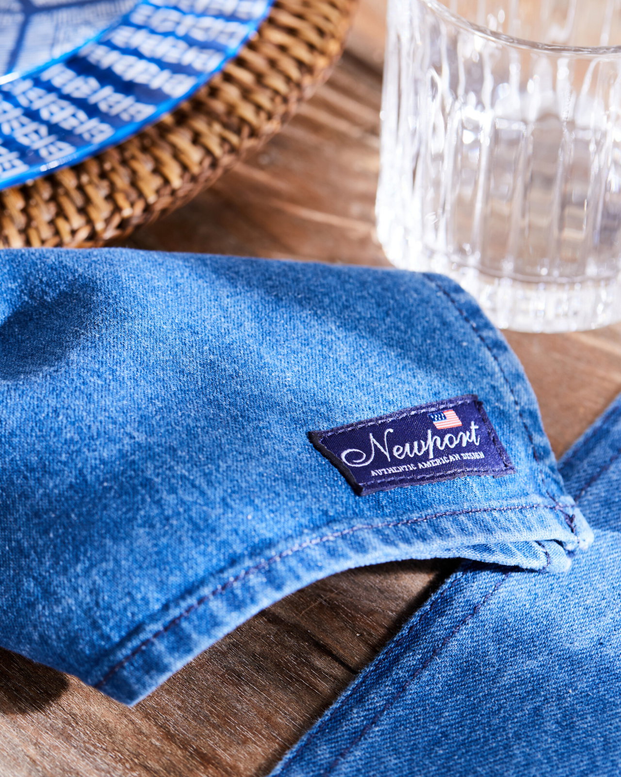 Denim servetter blå 4-pack