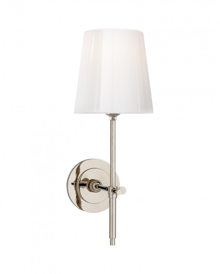 Brass wall light and linen shade BRYANT by Visual Comfort Europe