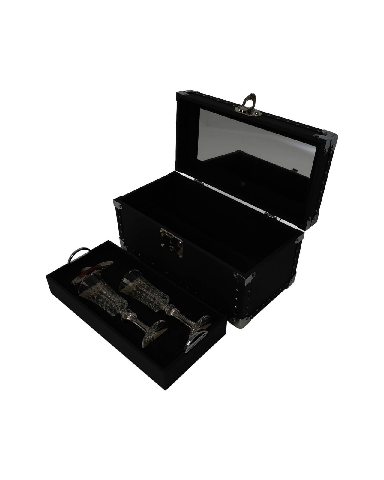 Vinglas förvaringslåda svart