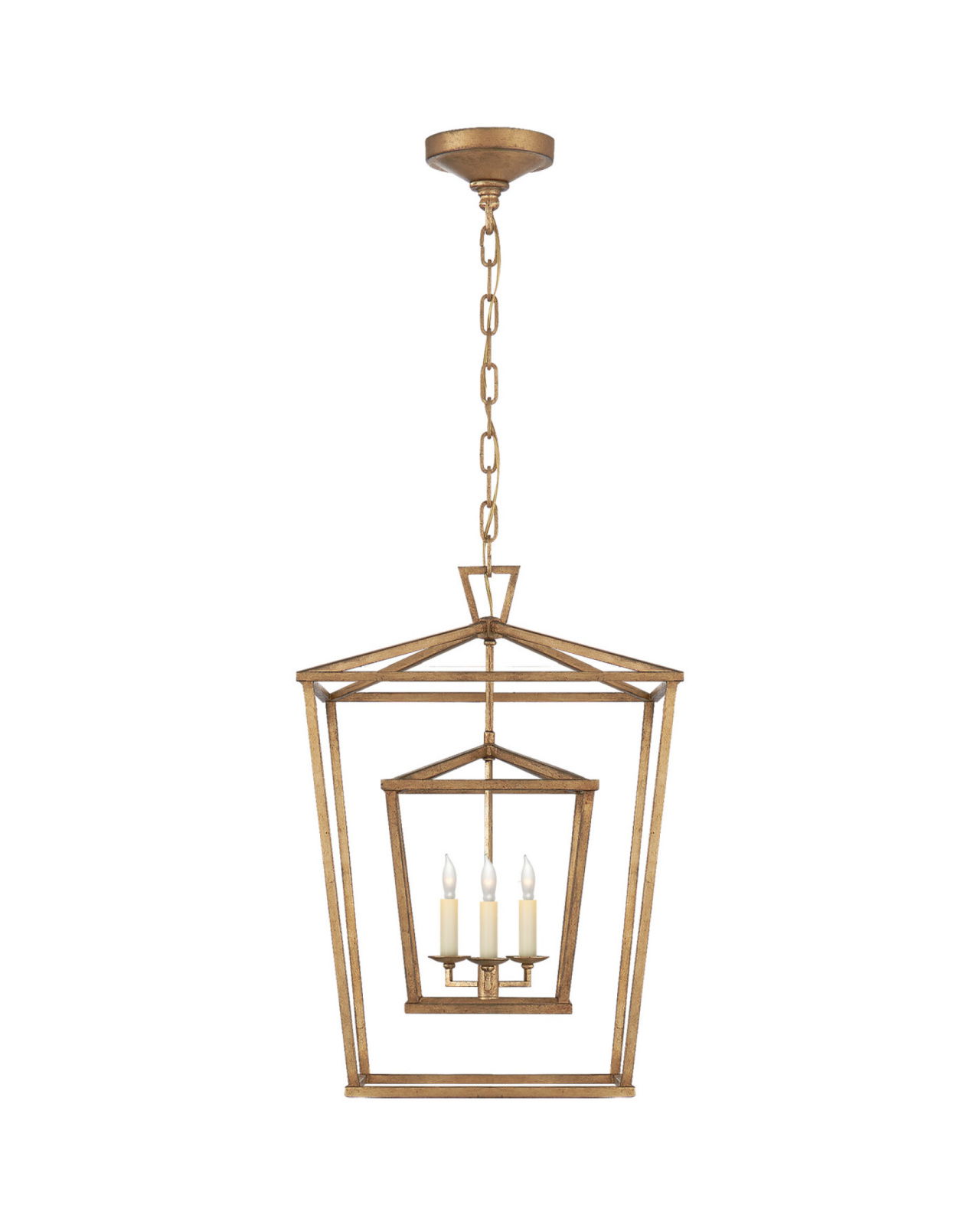 Darlana Double Cage Lantern Gilded Iron Medium