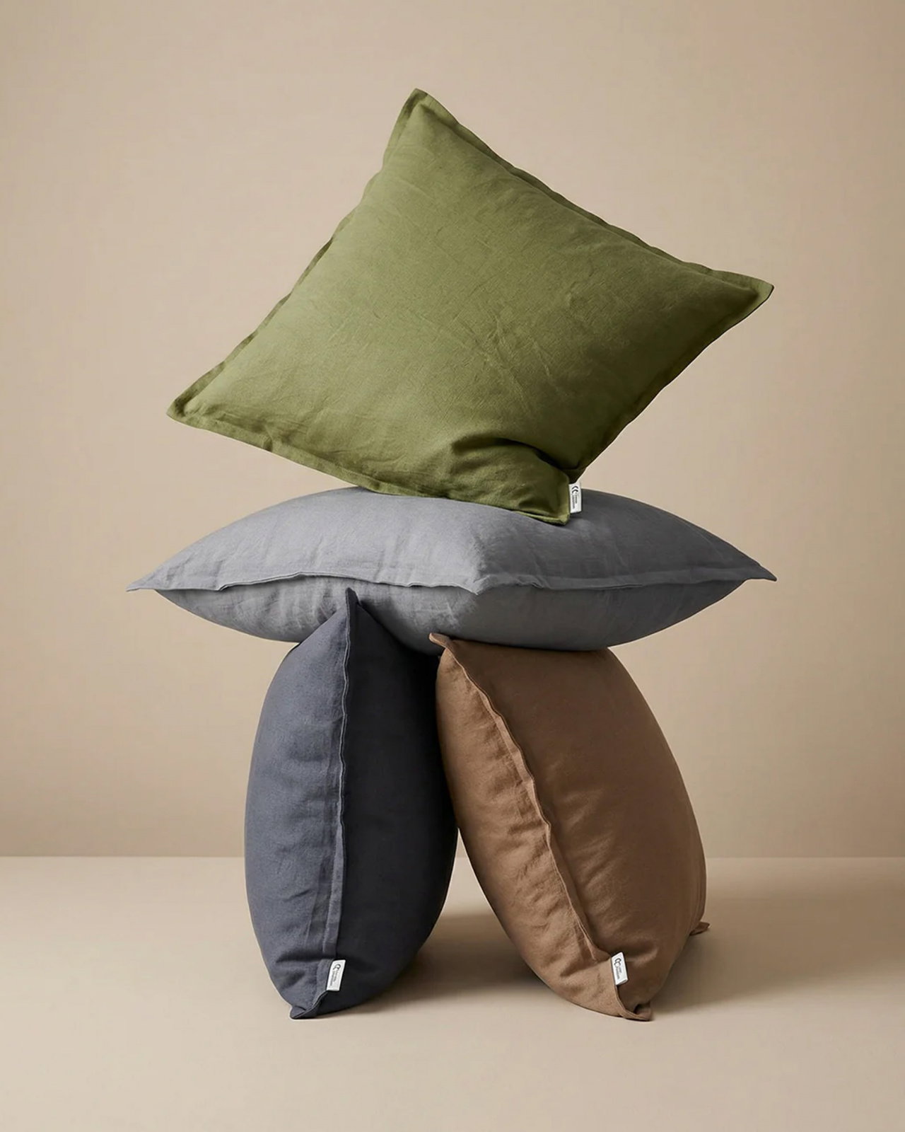 Classic Linen Cushion Cover forest green