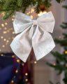 Bianca Bow Christmas Decoration White