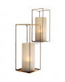 Deco rectangular vägghylla vintage mässing 2-set