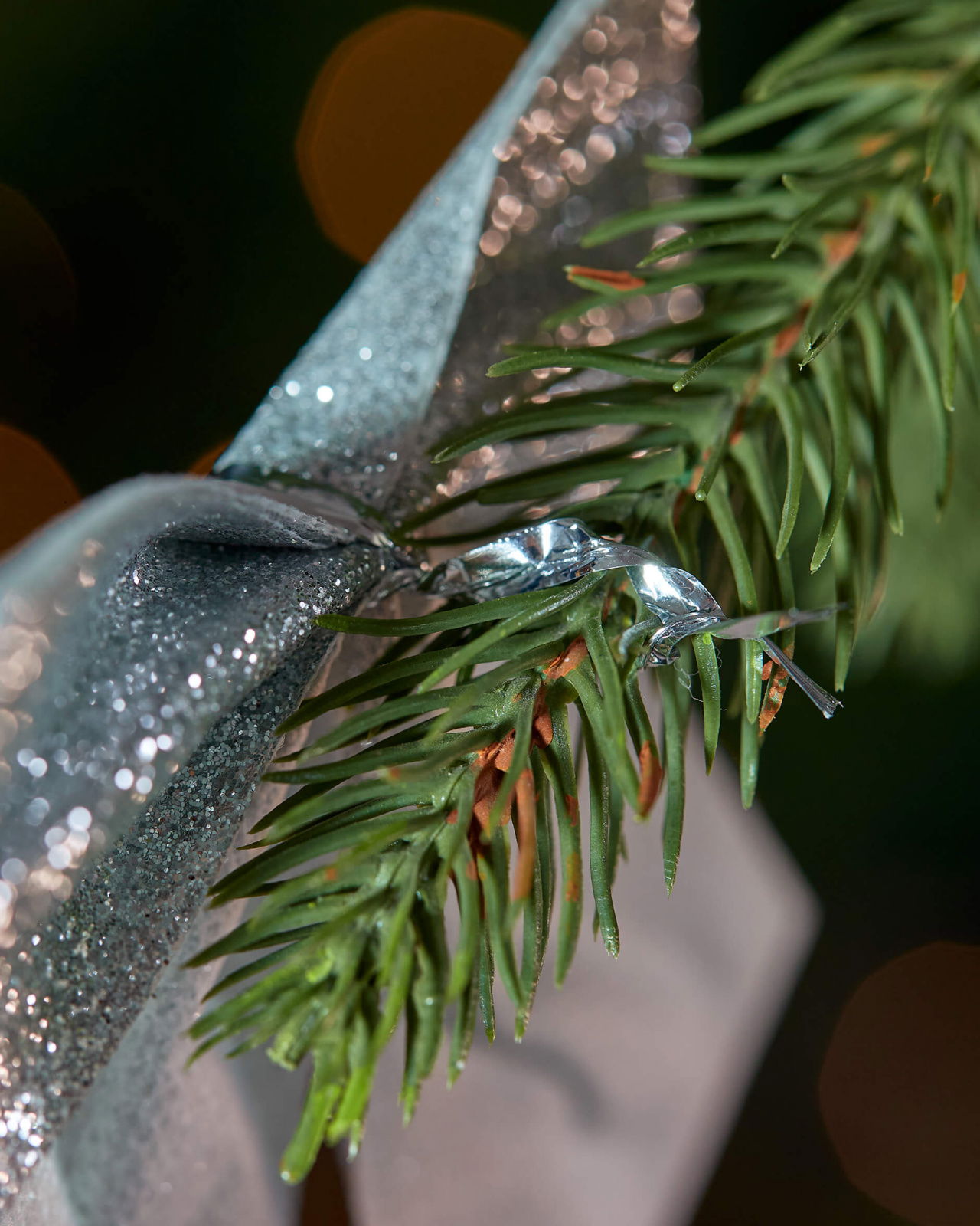 Vivienne rosett juldekoration silver 6-pack