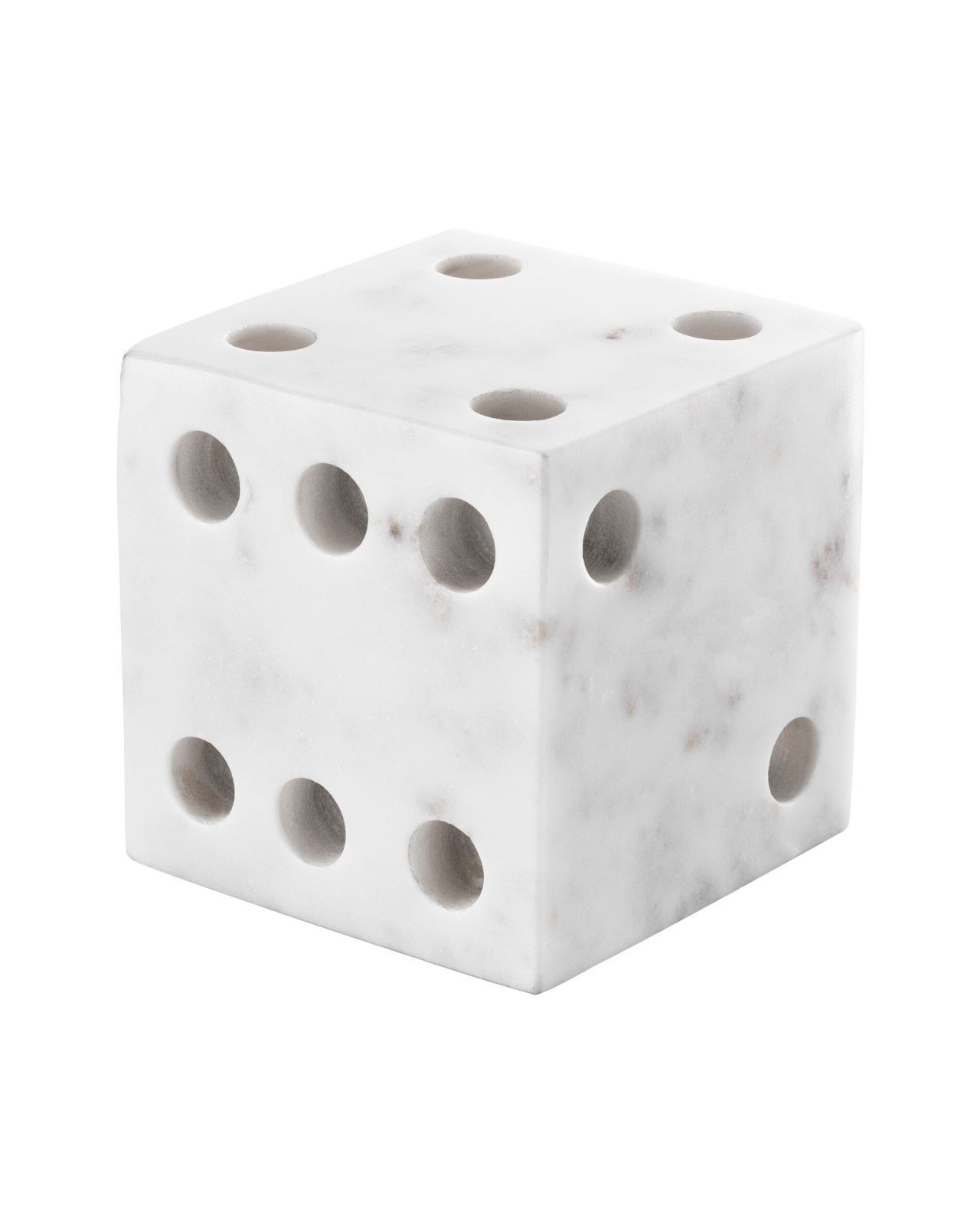 Visa dice decoration white marble set of 2