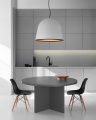 Murphy Pendant White and Dark Teak Large