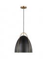Norman One Light Pendant Satin Brass/Matte Black