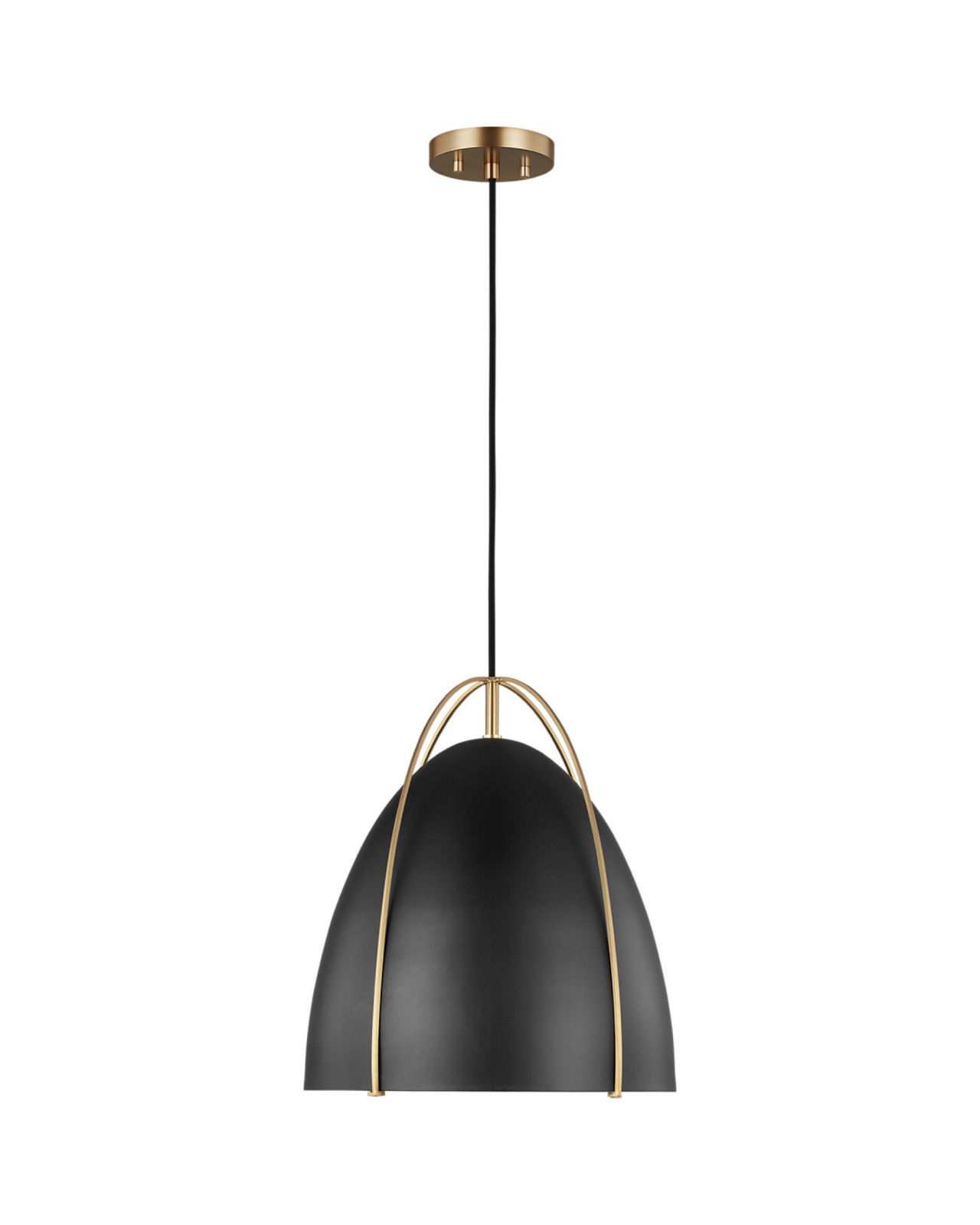 Norman One Light Pendant Satin Brass/Matte Black