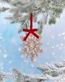 Weston sneeuwvlok kerstdecoratie goud/rood