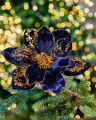 Edwina Flower Christmas Decoration Blue