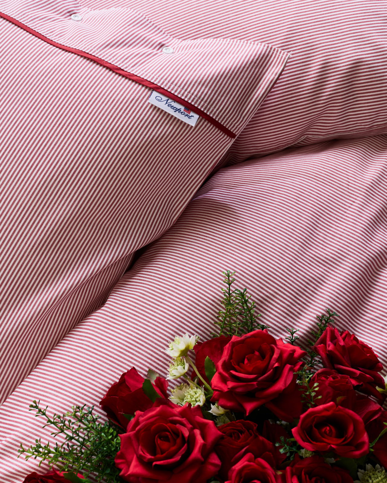 Riverhead Bettbezug-Set Rot/Weiß