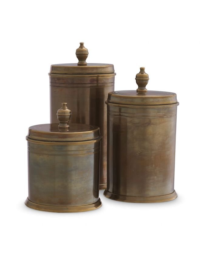 Gaston cookie jars vintage brass