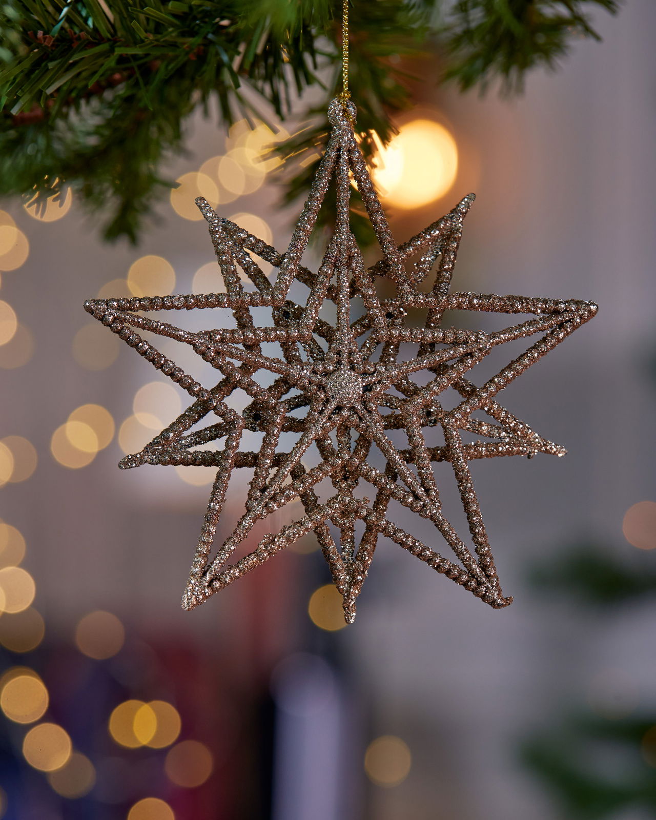 León stjärna julgransdekoration guld