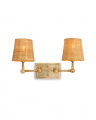 Wentworth double wall lamp brass/rattan