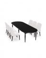 Osterville matbord modern black med Venice matstol off-white