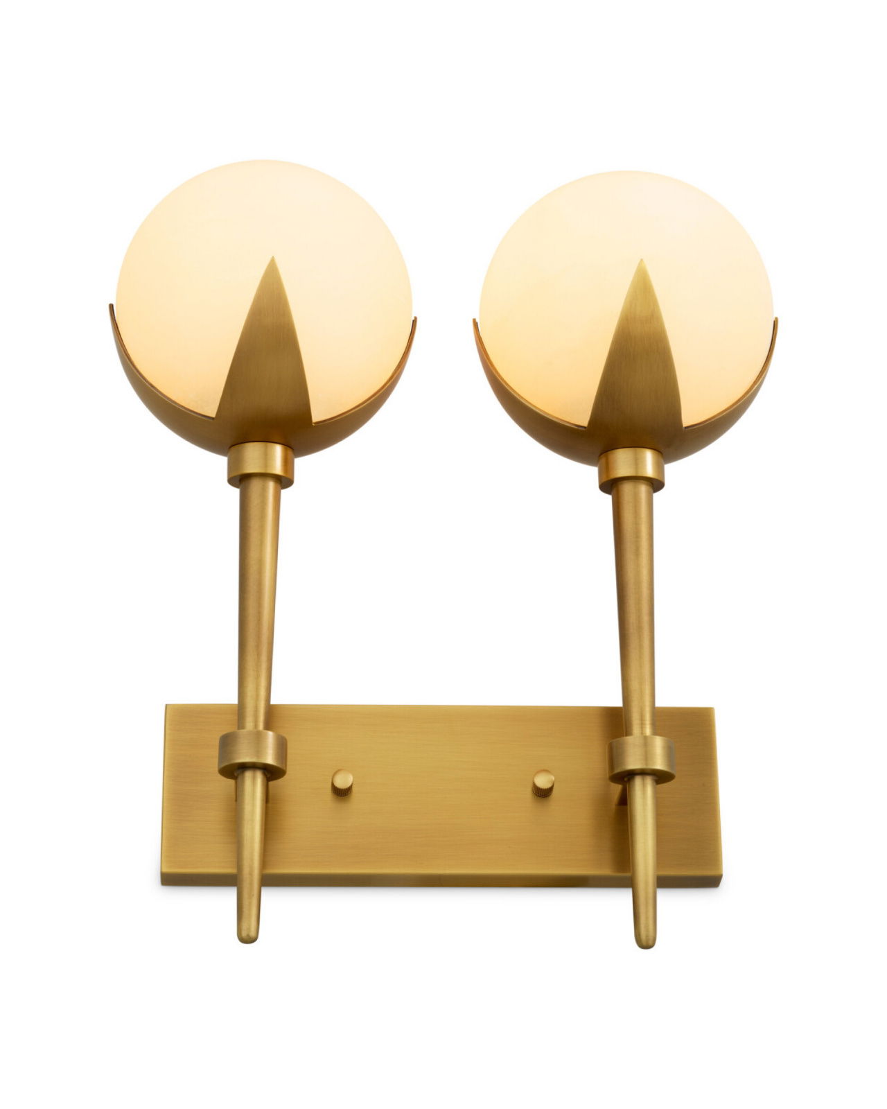 Alesa dubbele wandlamp antiek messing