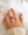 Mini Drop ring mulberry red
