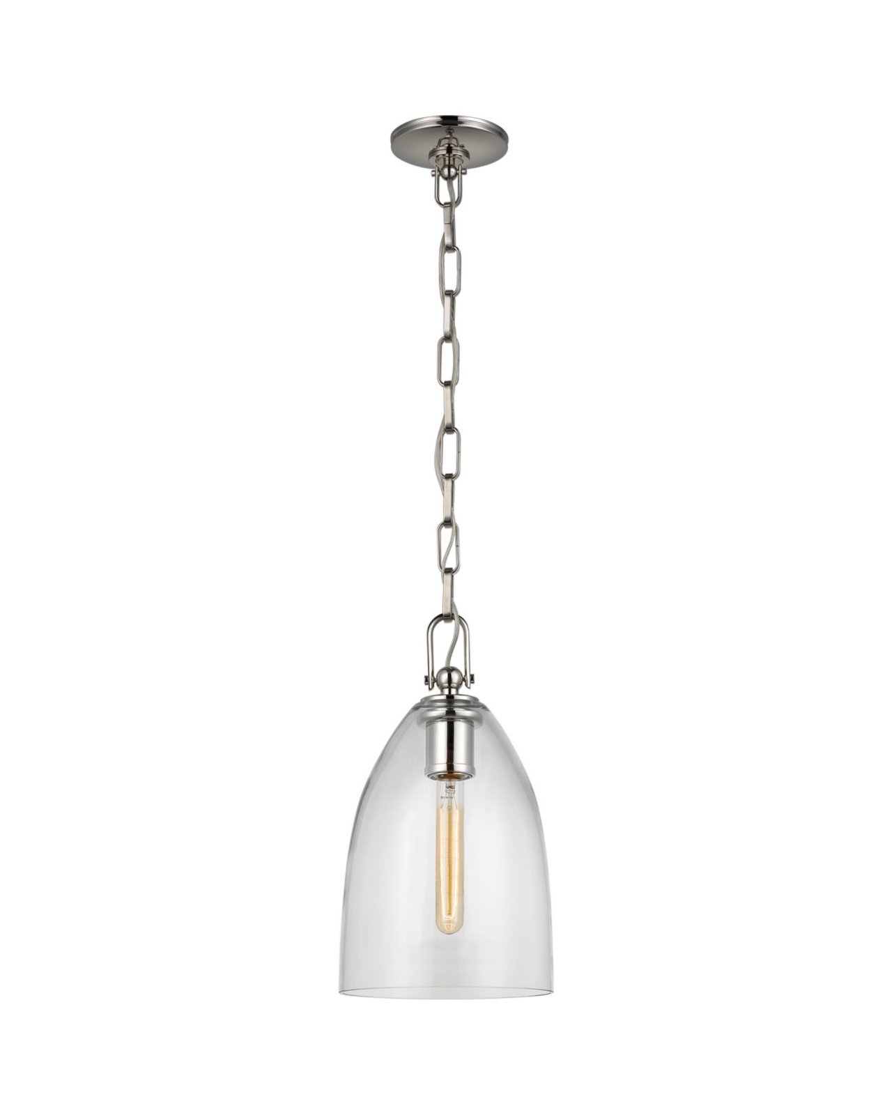 Andros Pendant Polished Nickel/Clear Medium