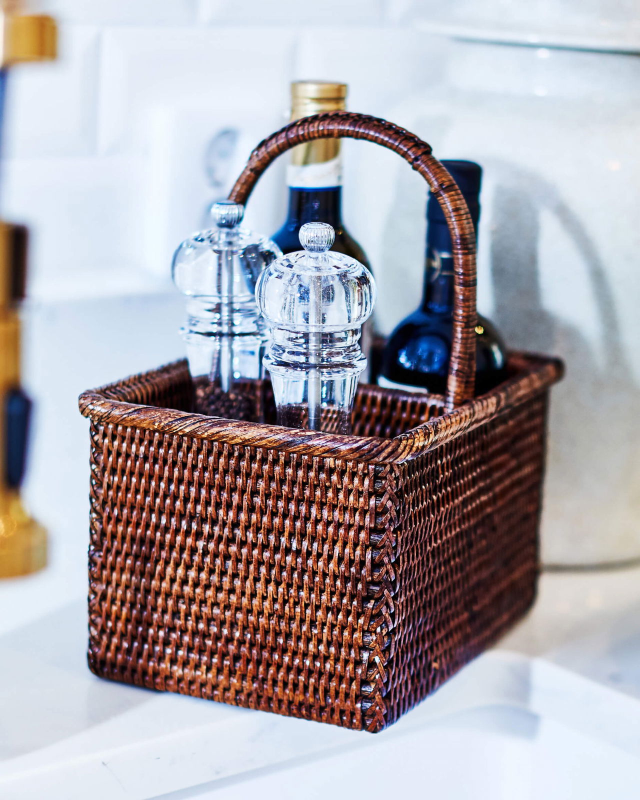 Cognac bestickhållare rotting