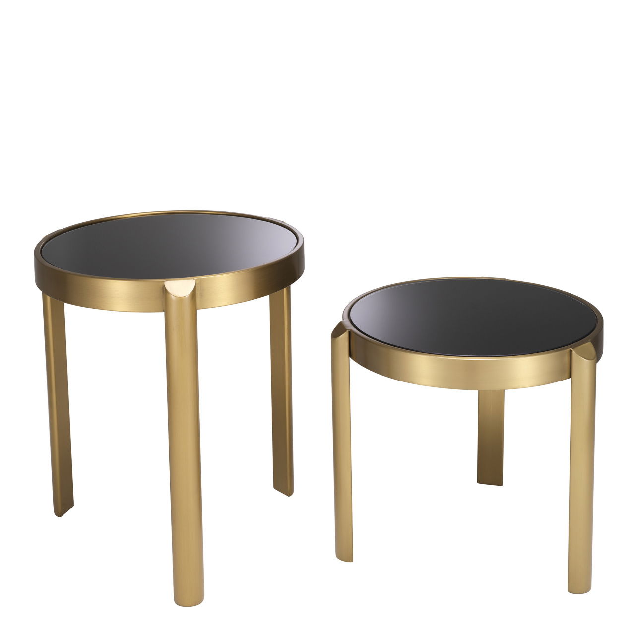Buena Side Table Brushed Brass Finish Set of 2
