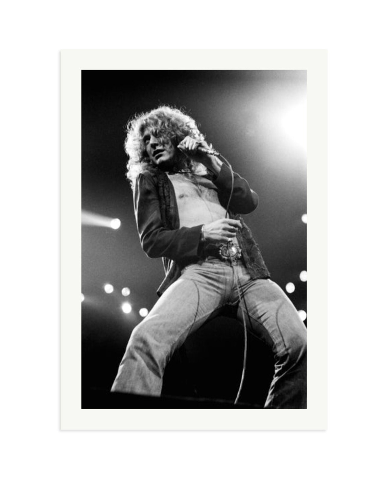 Robert Plant of Led Zeppelin 1977 Print Only / XXL
