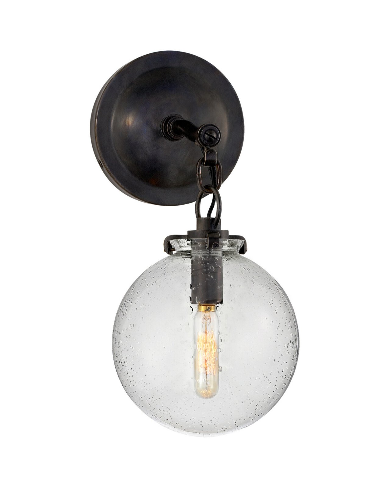 Katie Globe Sconce Bronze/Seeded Glass Small