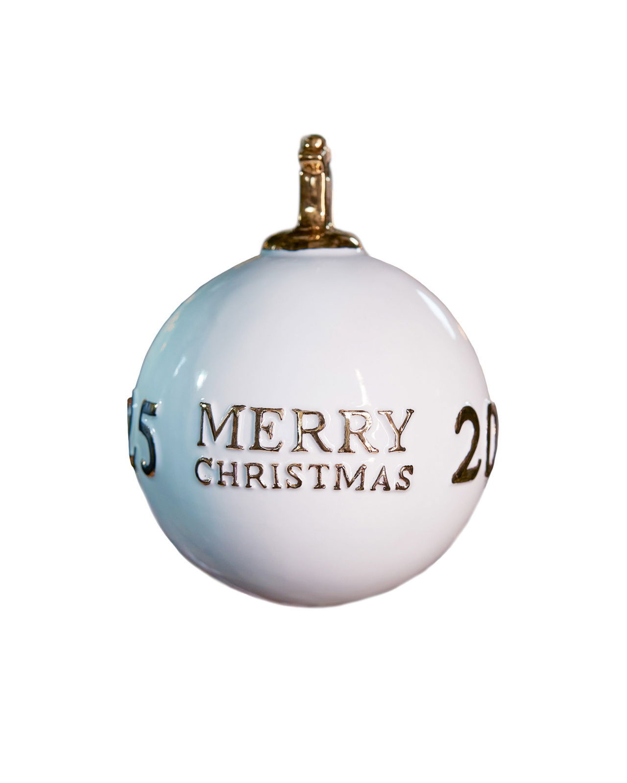 Golden Merry Bauble White/Gold 8,5cm