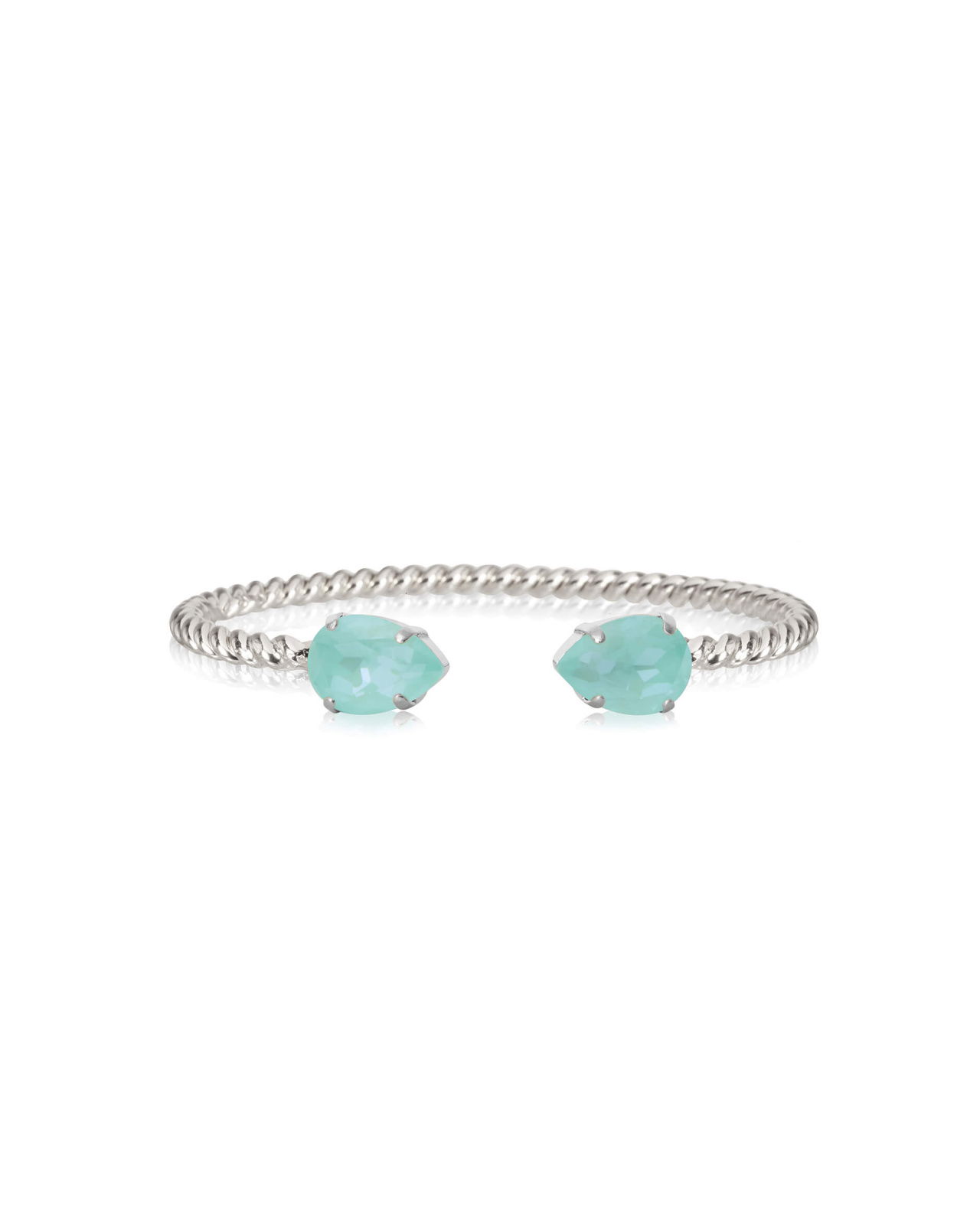 Mini drop armbånd soft mint rhodium