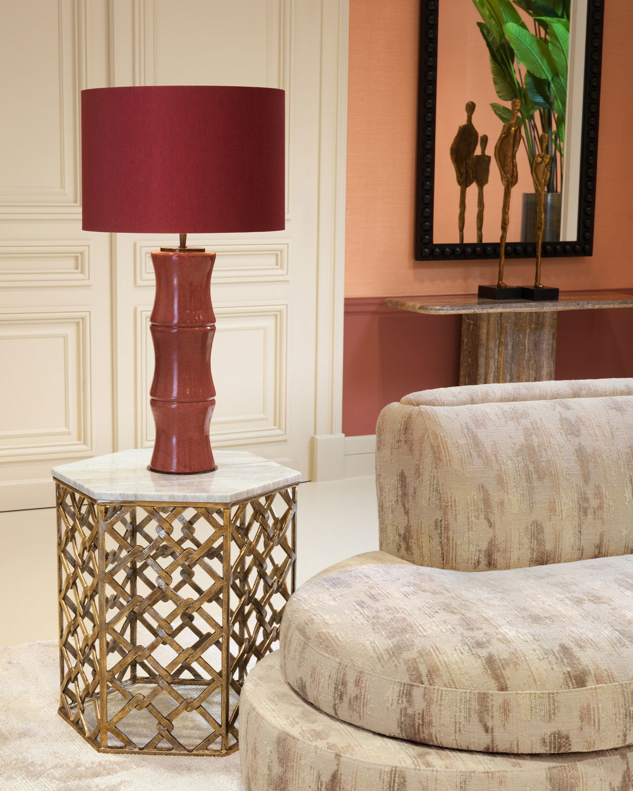 Bonny tafellamp koraalrood