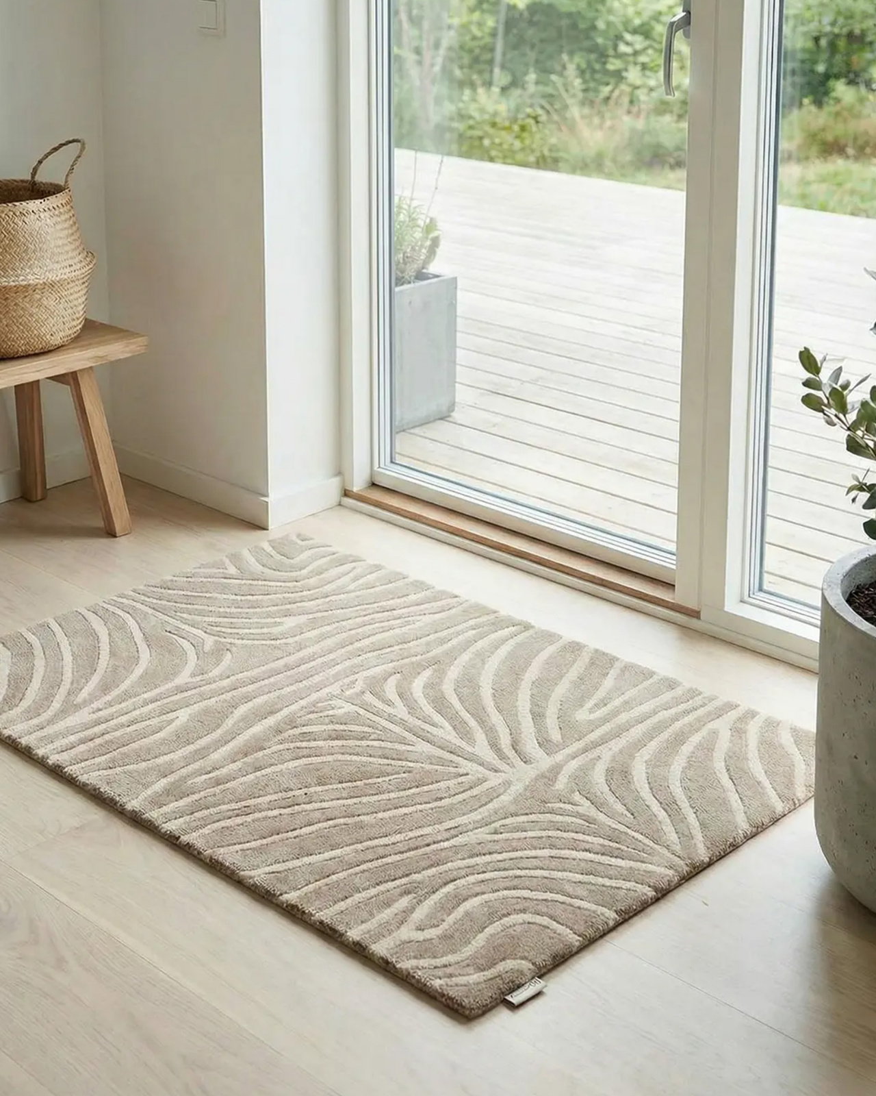 Zebra Doormat, Beige