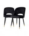 Cliff Dining Chairs Roche Black Velvet Set of 2