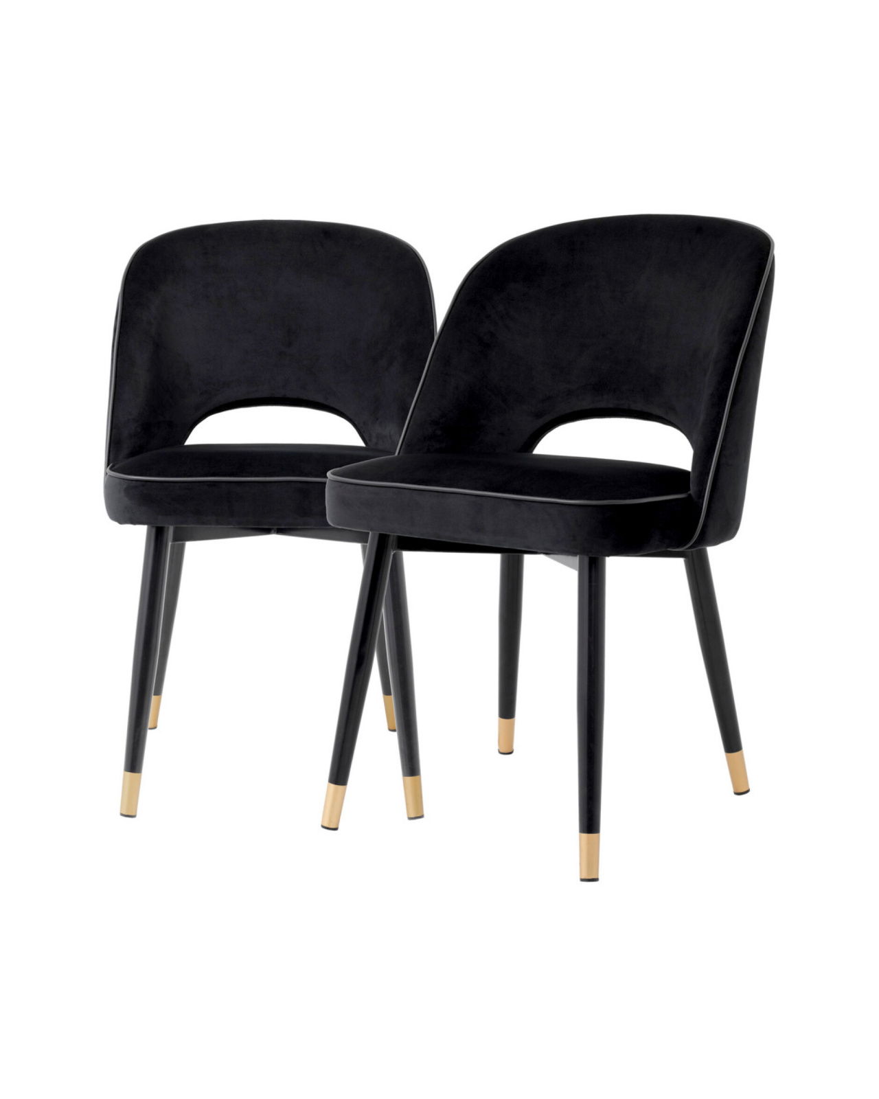 Cliff spisestole roche black velvet 2-sæt