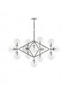 Bistro Four Arm Chandelier Polished Nickel and Black