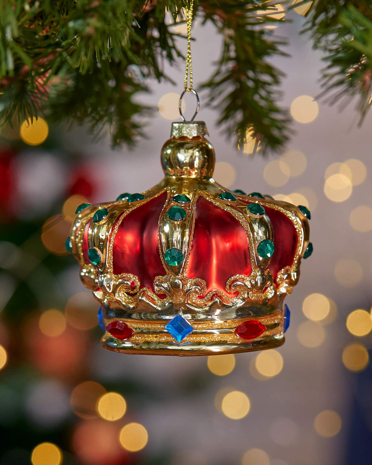 Philippe Crown Ornament Red 10cm
