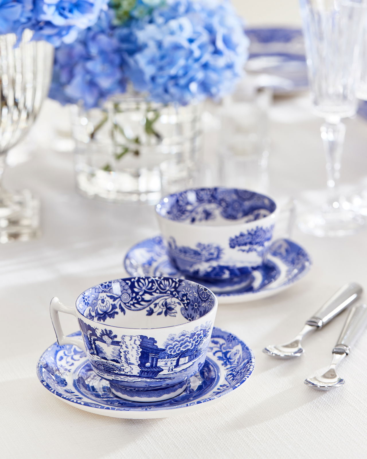 Blue Italian frukostkopp blå/vit