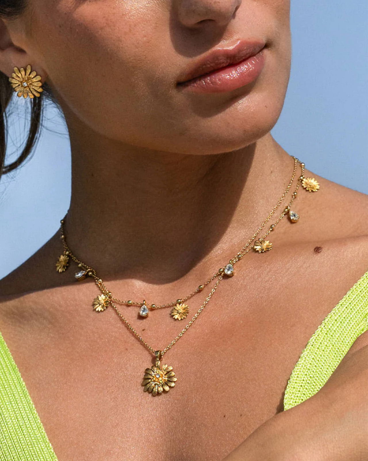Daisy multi halskæde crystal