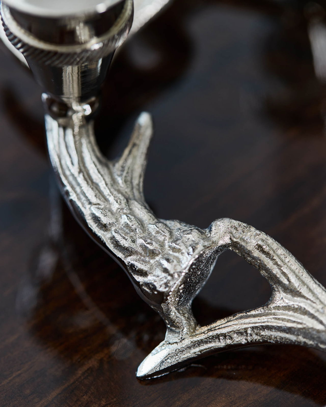 Antler Candle Holder Silver