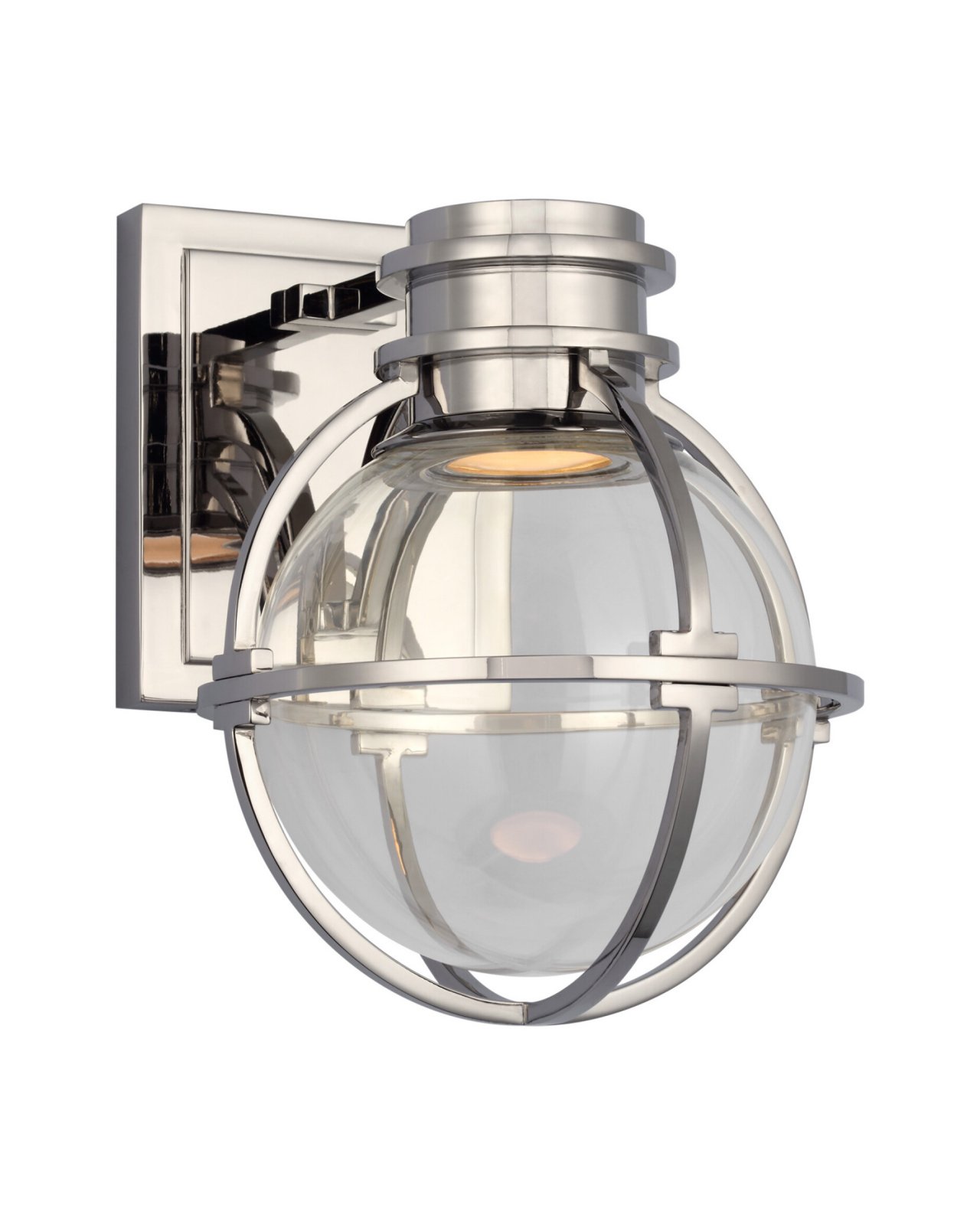 Gracie Single Sconce Polished Nickel/Clear