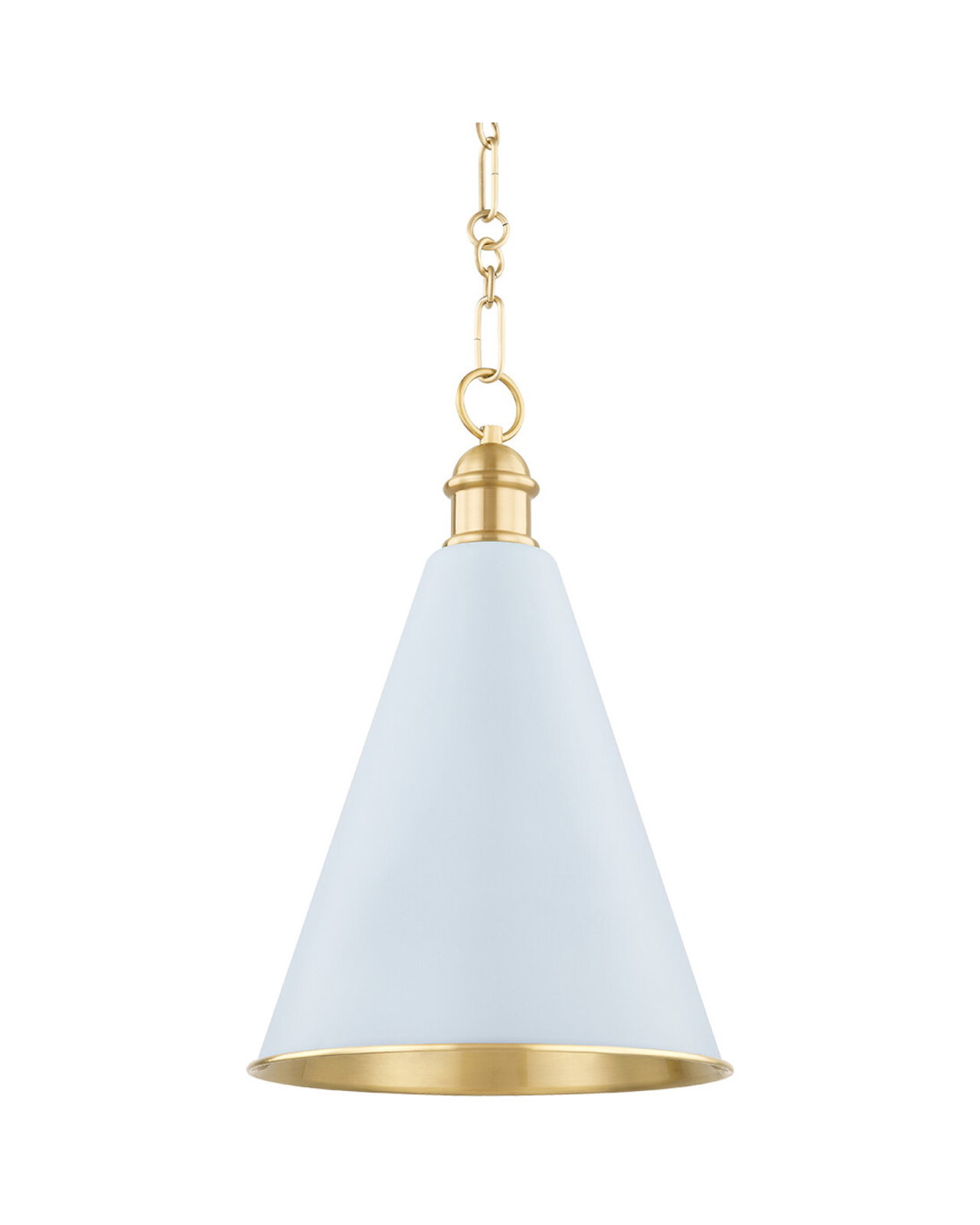 Fenimore taklampe antikk messing/ljusblå